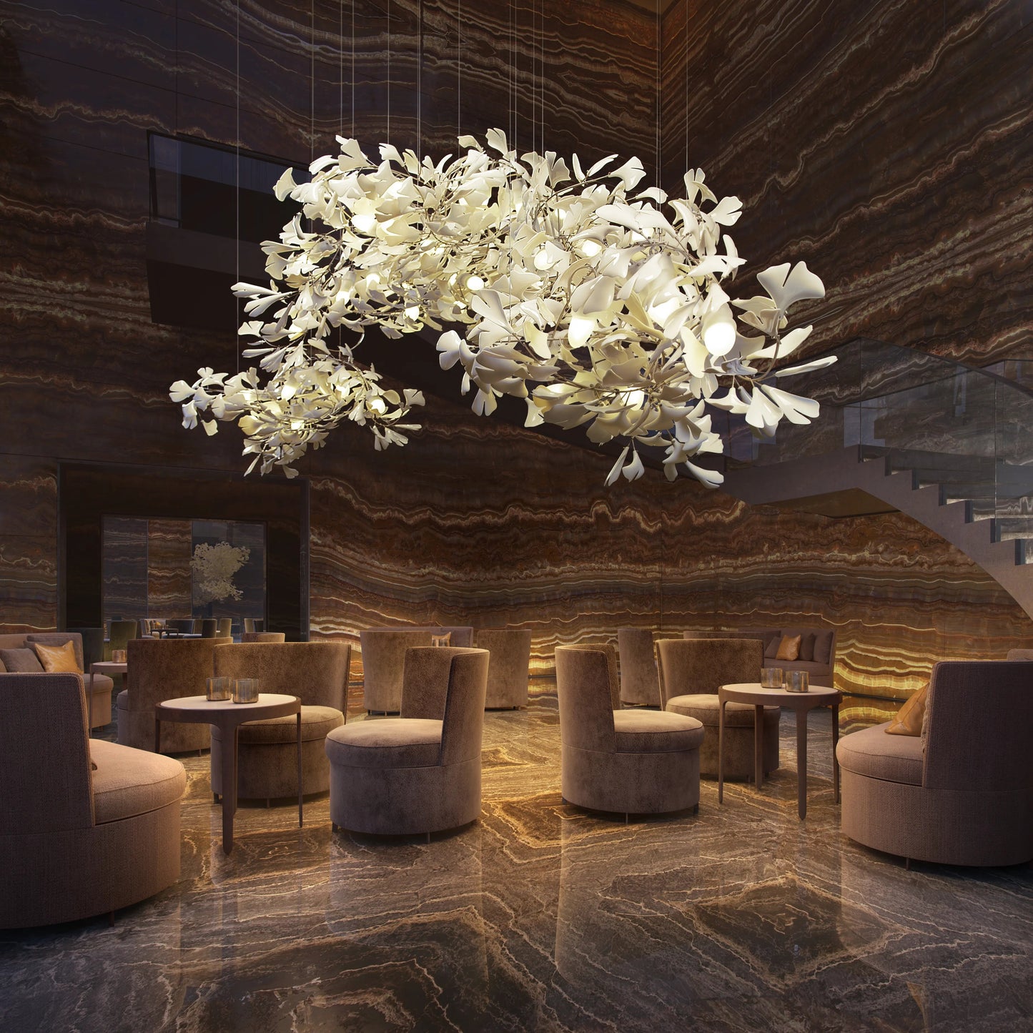 Gingko Chandelier B
