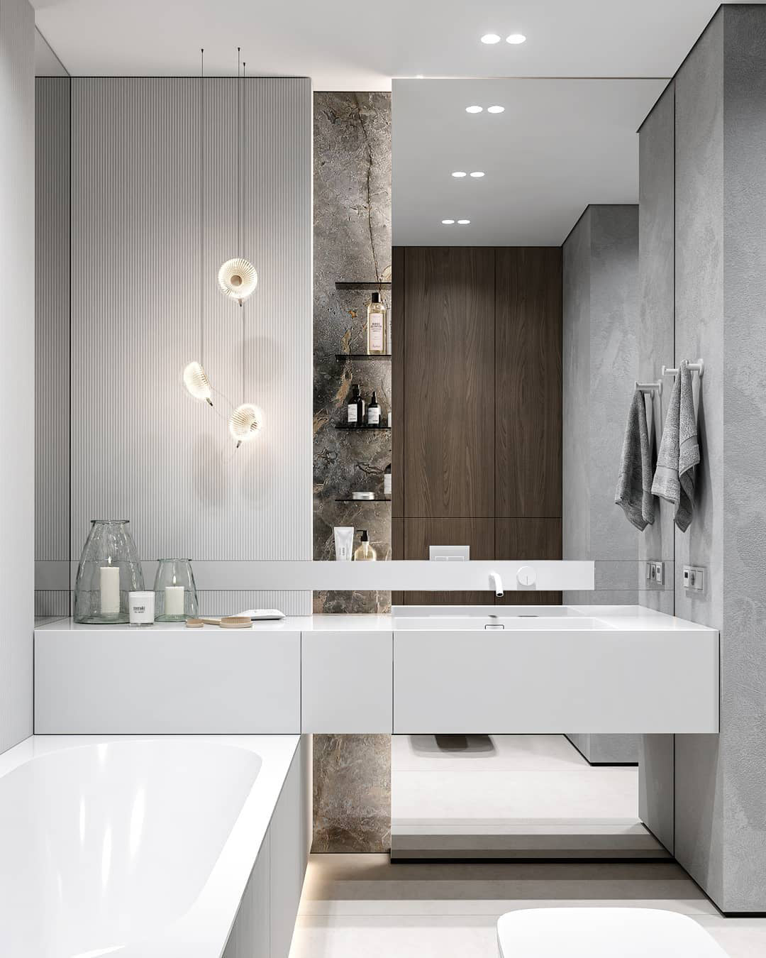 White and Clear Glass Pendant Light