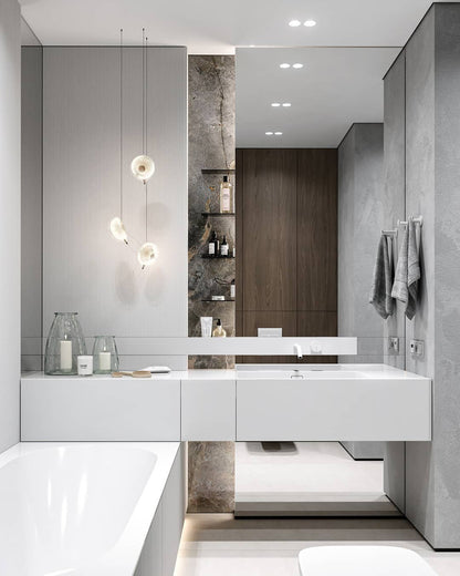 White and Clear Glass Pendant Light