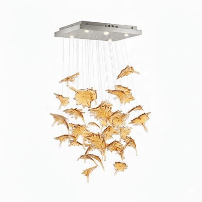 Multicolor Crystal Maple Leaf Chandelier