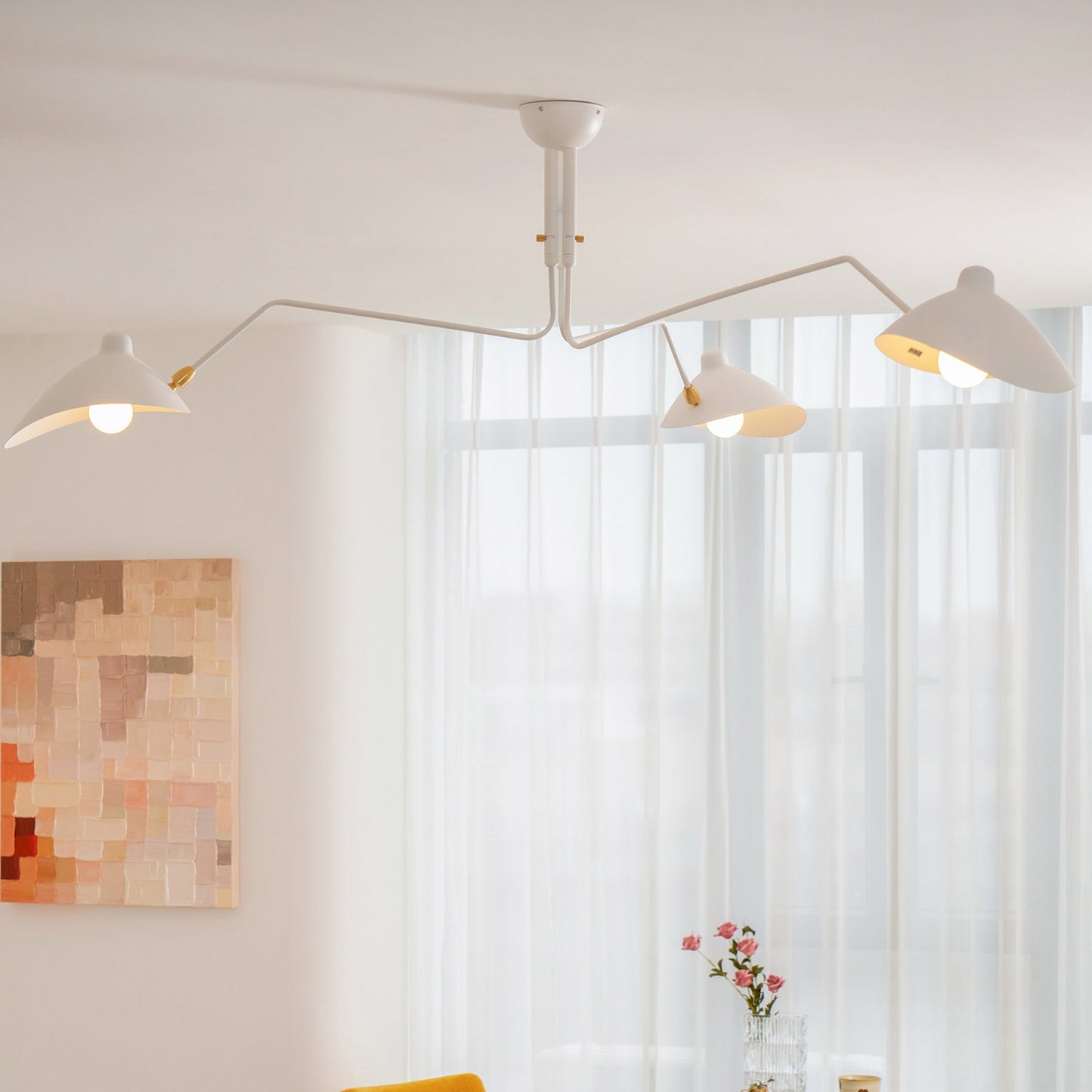 Horizontal Serge Mouille Ceiling Lamp A