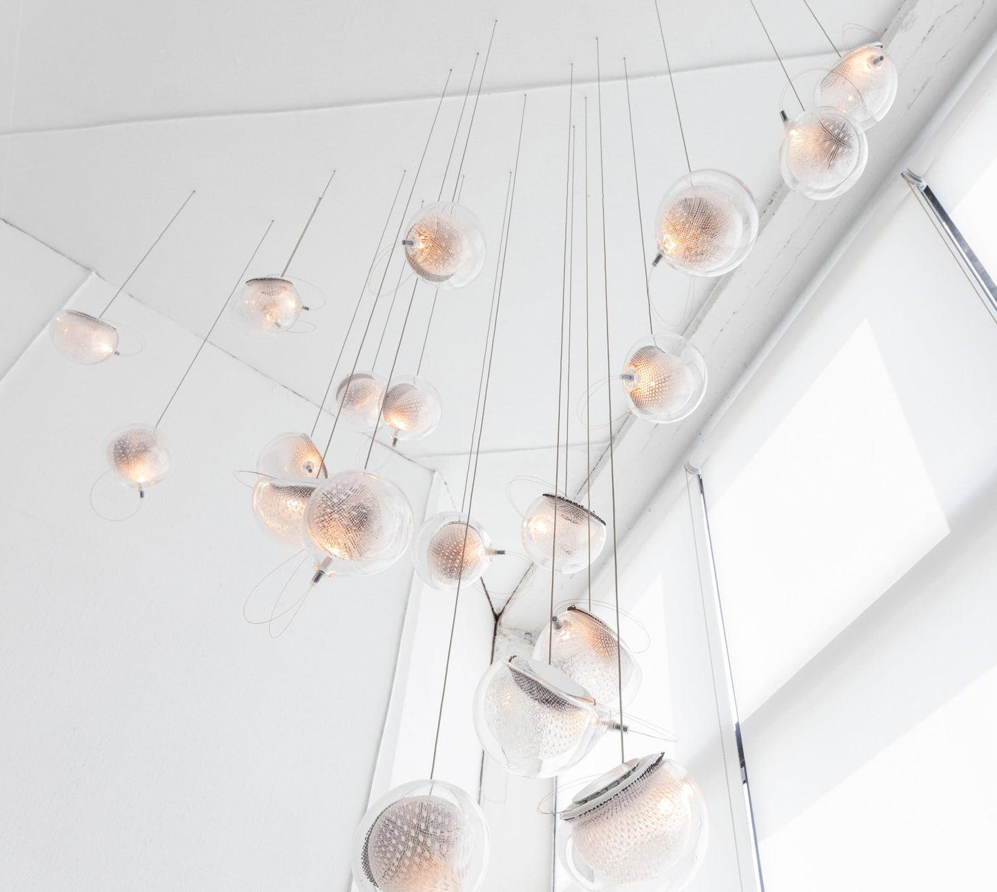 White and Clear Glass Pendant Light