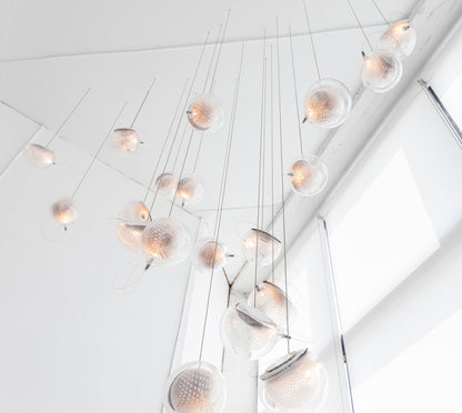 White and Clear Glass Pendant Light