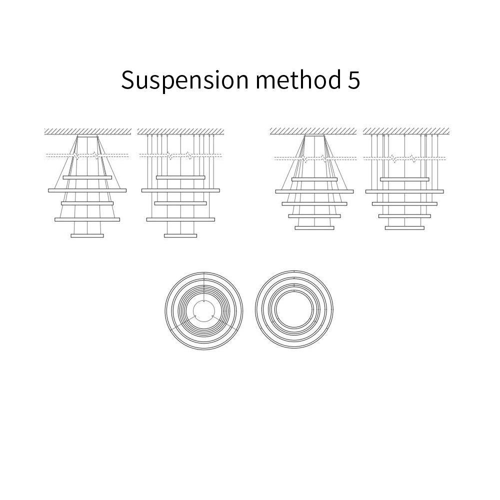 Ring Art Stairwell Chandelier