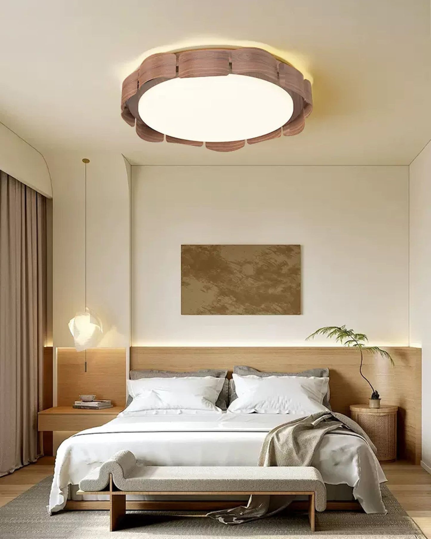 Wood Grain Pattern Ceiling Light