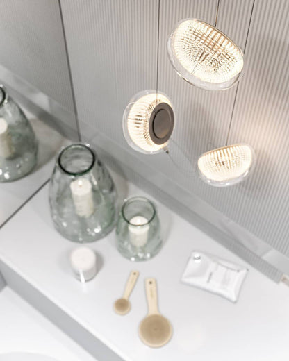 White and Clear Glass Pendant Light