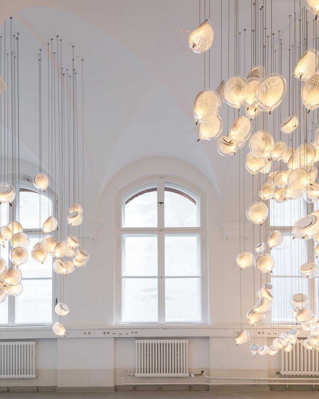 White and Clear Glass Pendant Light