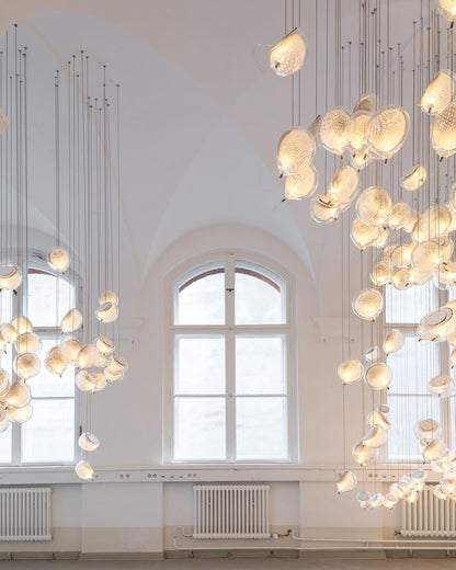 White and Clear Glass Pendant Light