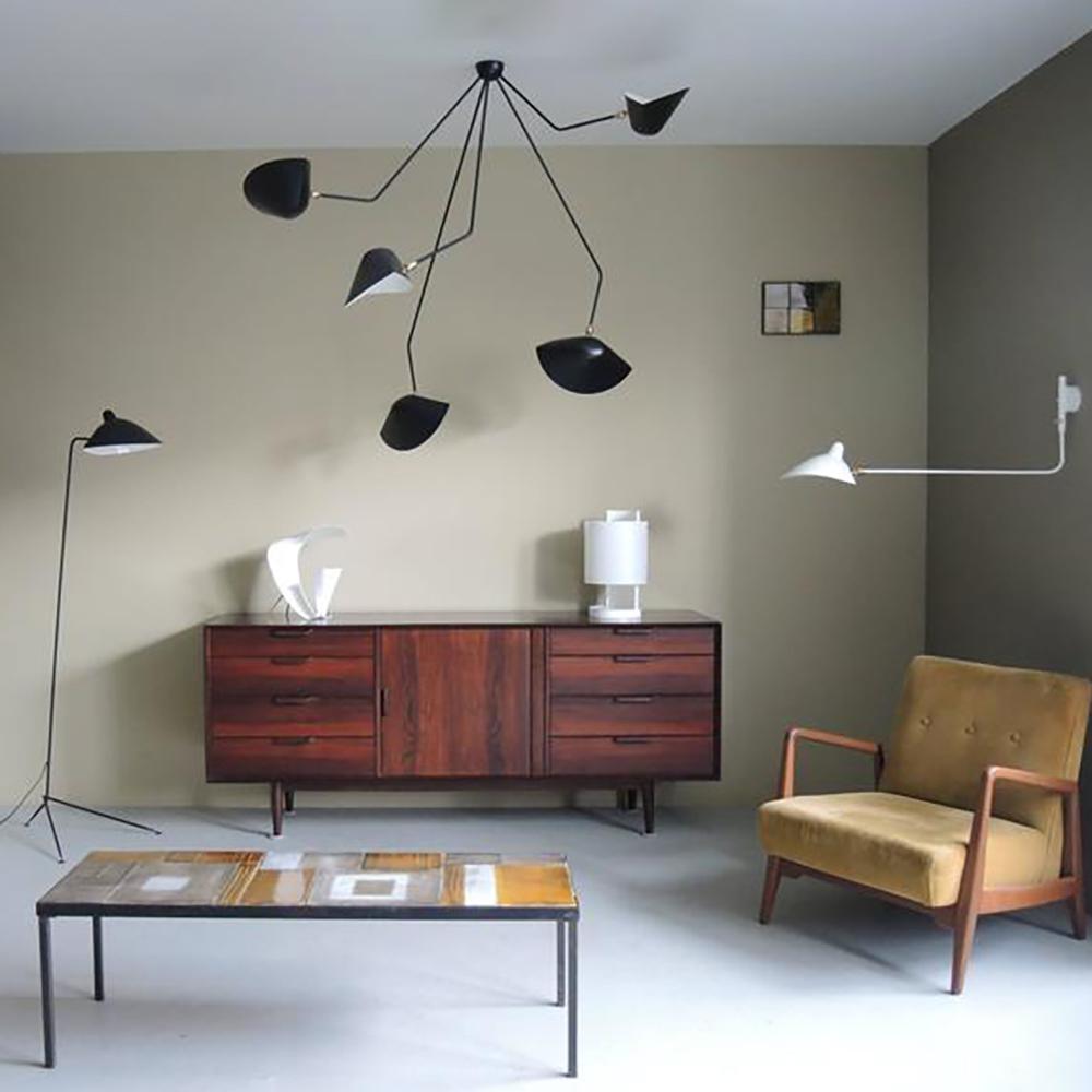 Leaning Serge Mouille Ceiling Lamp B