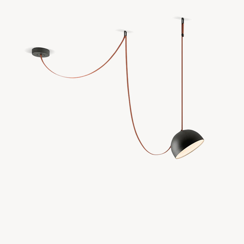 Plusminus Semispheres Leather Pendant Lamp