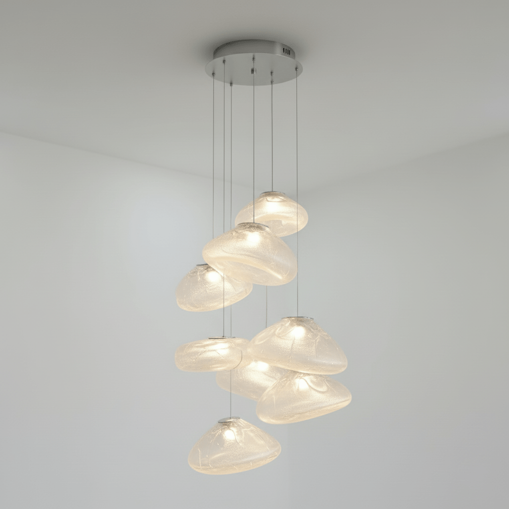 Blown Glass Mesh Pendant Light