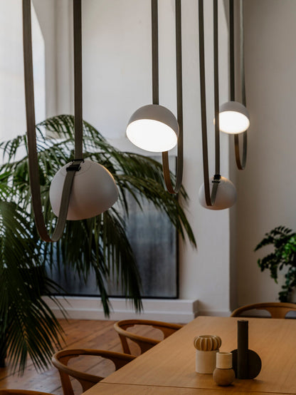 Plusminus Semispheres Leather Pendant Lamp