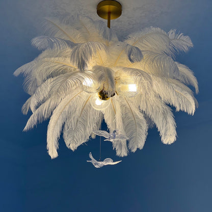 Ostrich Feather Chandelier