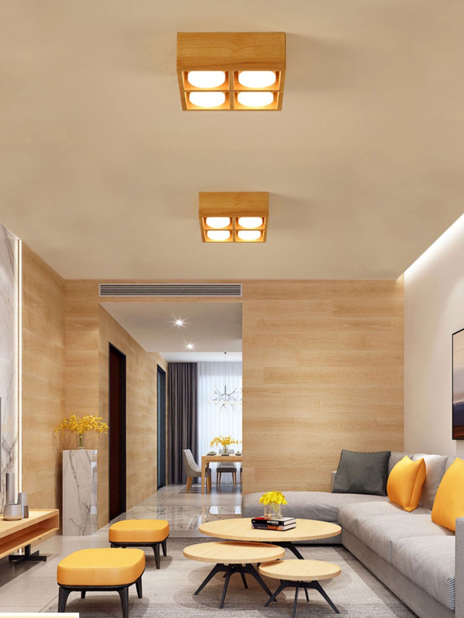 Cobra Wood Ceiling Light