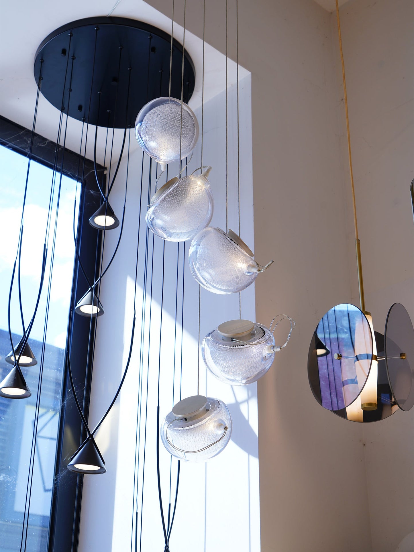 White and Clear Glass Pendant Light