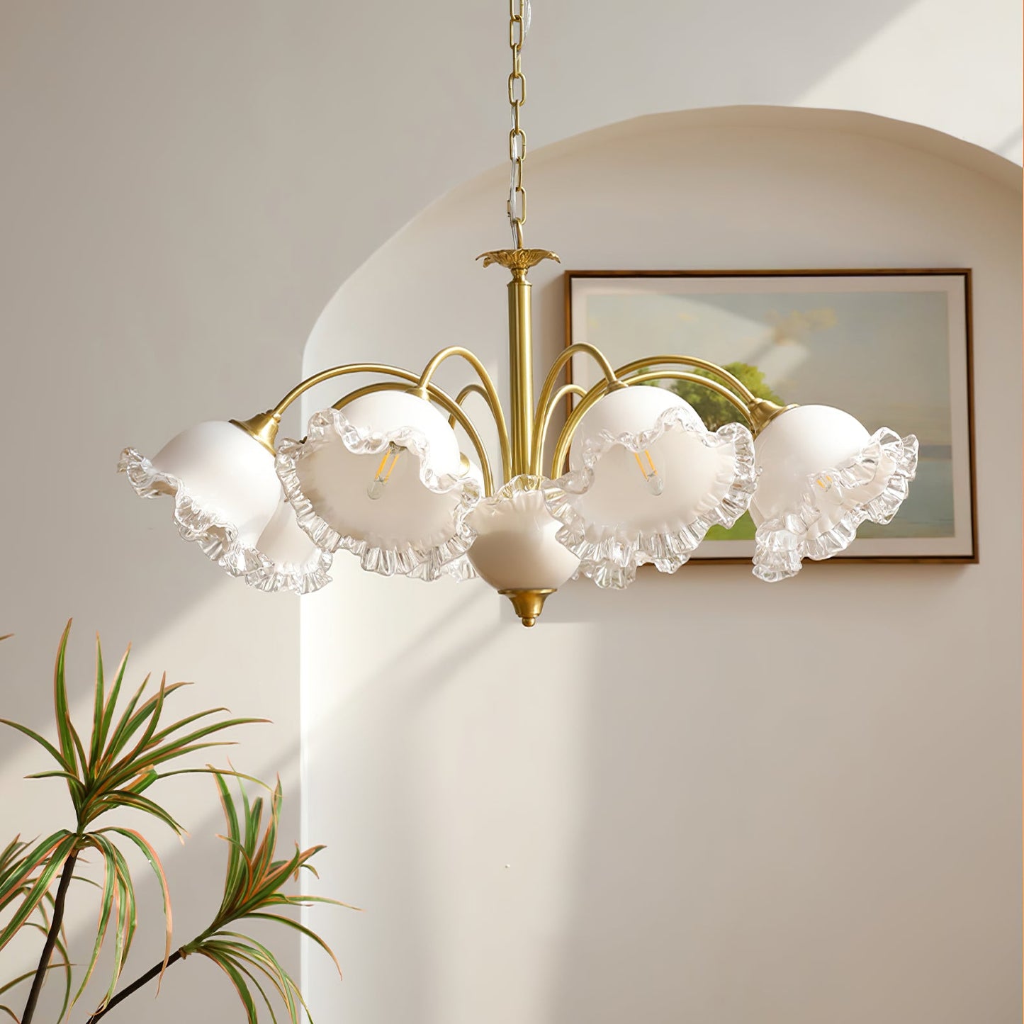 Floral Glass Chandelier