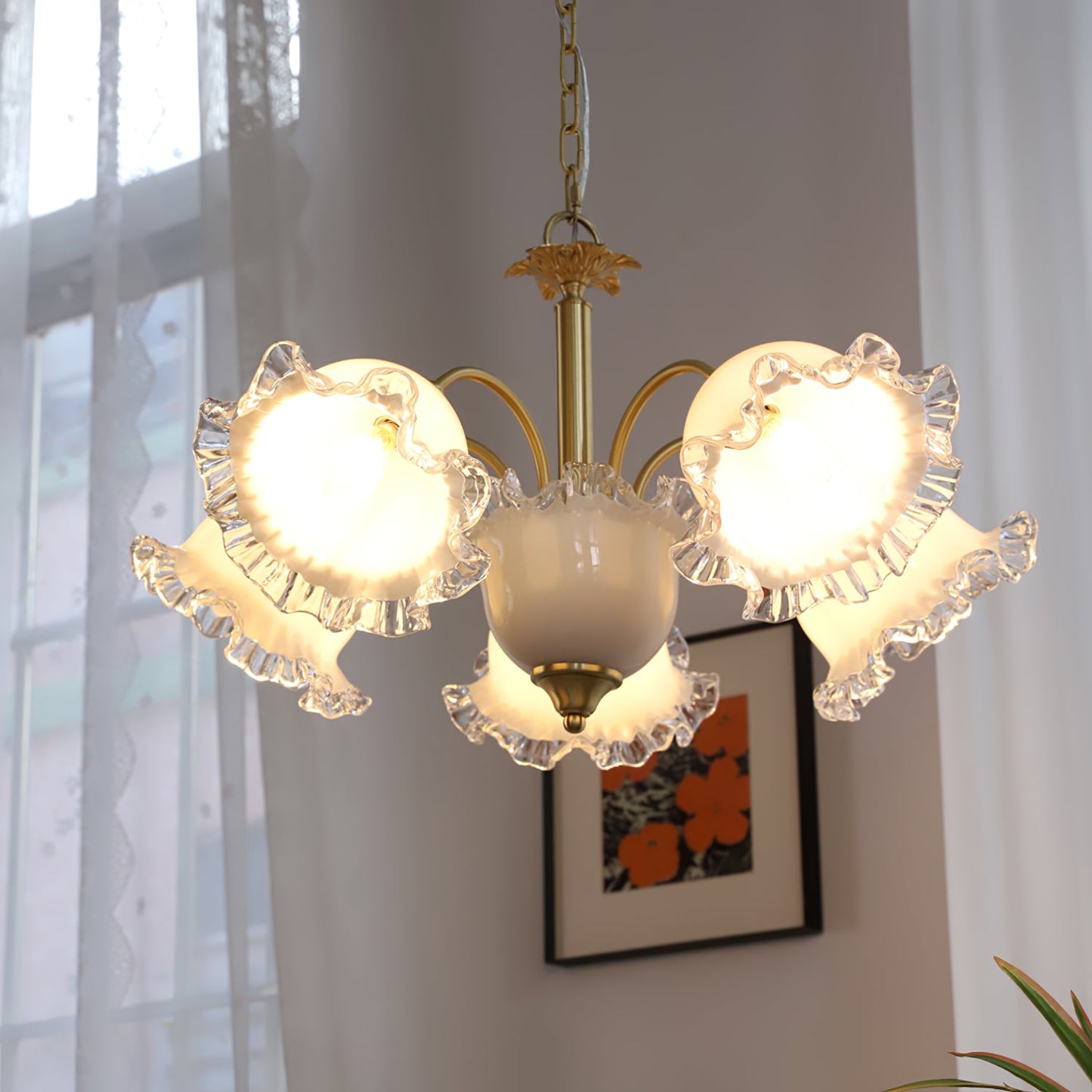 Floral Glass Chandelier