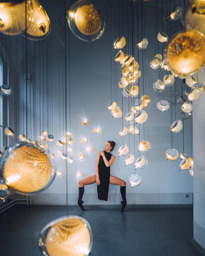 White and Clear Glass Pendant Light