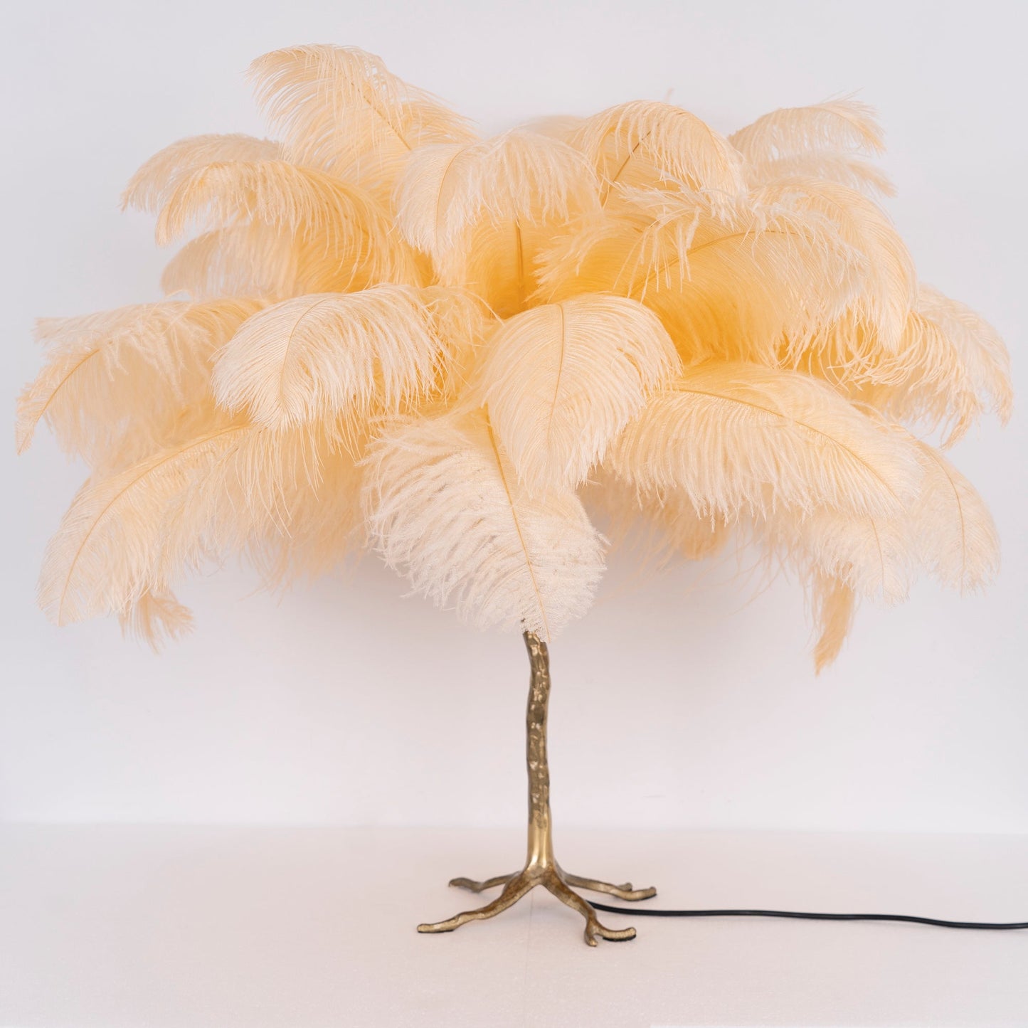 Ostrich Feather Table Lamp