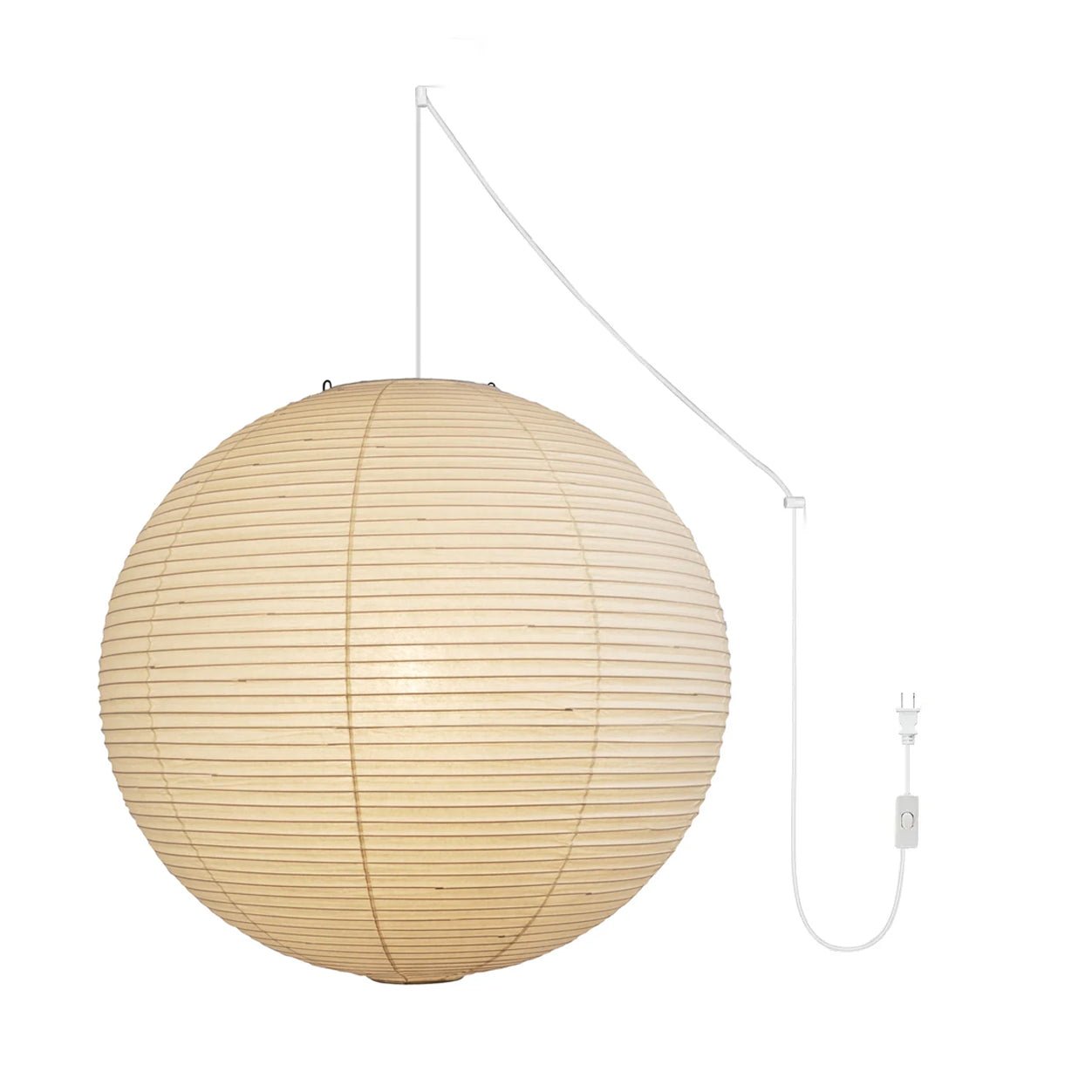 Akari A Round Swag Light (white plug wire)