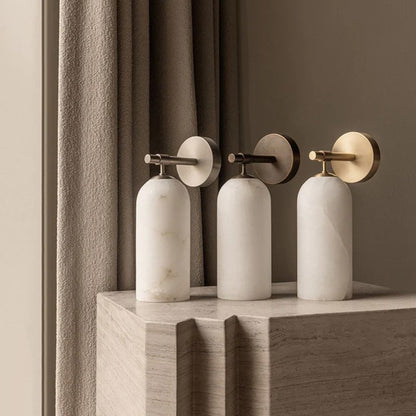 Pillar Alabaster Wall Sconce