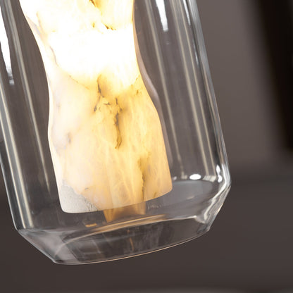 Alabaster Glass Cylinder Pendant Light