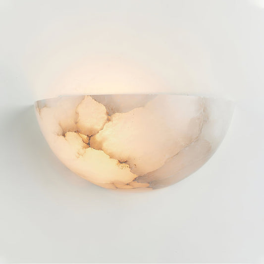 Alabaster Half-Moon Wall Sconce