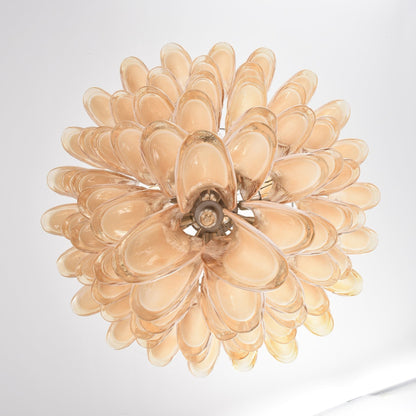 Amber Cloud Murano Glass Petals Chandelier