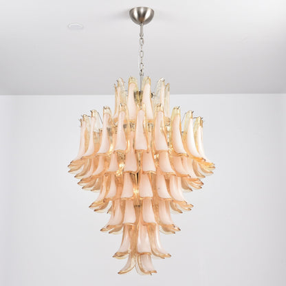 Amber Cloud Murano Glass Petals Chandelier