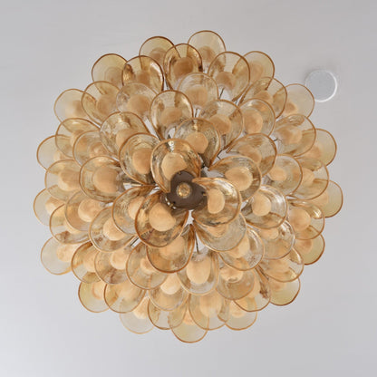 Amber Petal Glass Ceiling Lamp