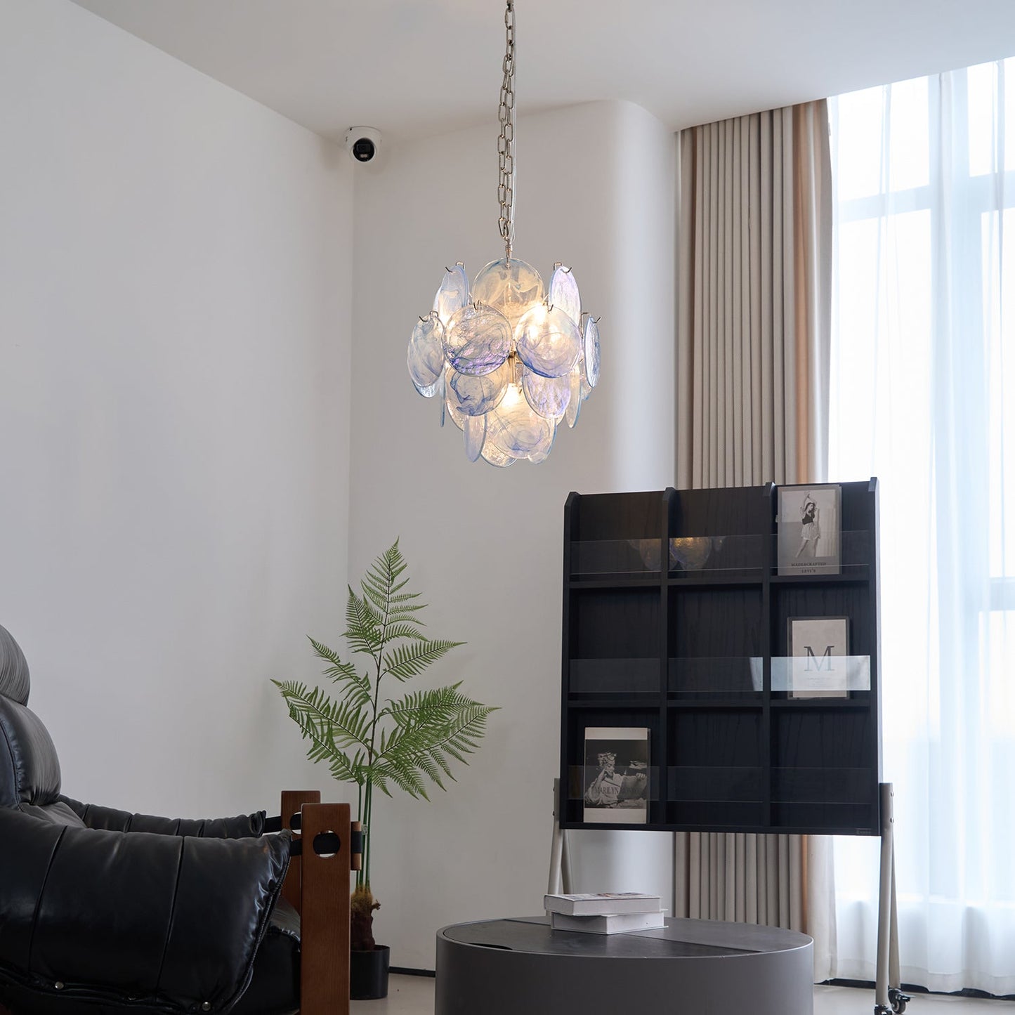 Aqua Blue Glass Murano Chandelier