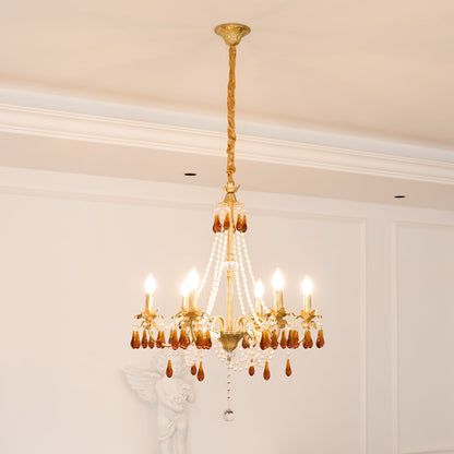 Aureate Amber Crystal Chandelier