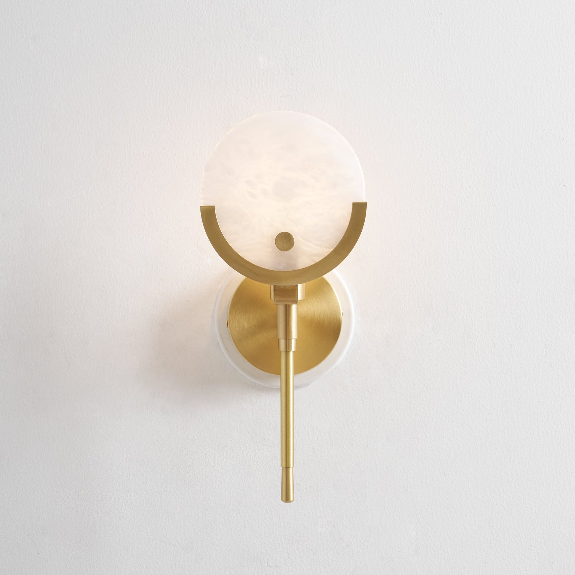 Ava Brass Alabaster Wall Lamp