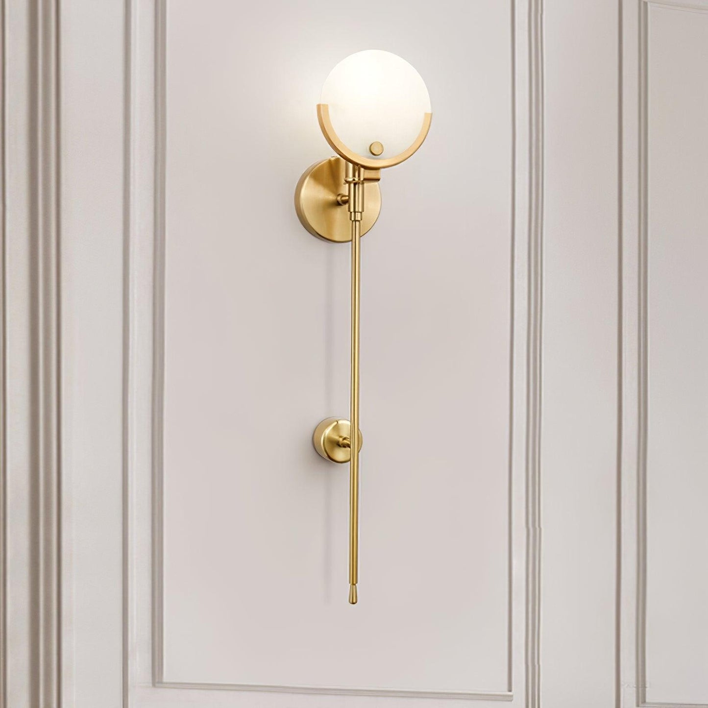 Ava Brass Alabaster Wall Lamp