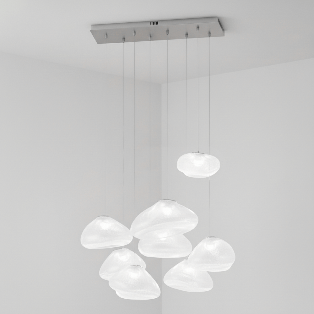 Blown Glass Mesh Pendant Light