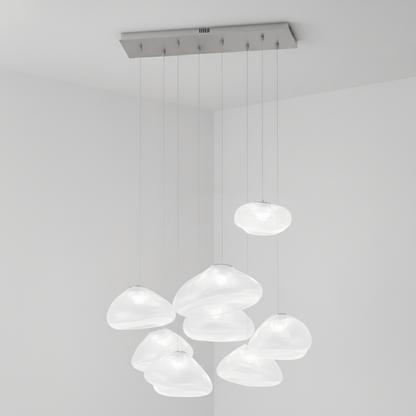 Blown Glass Mesh Pendant Light