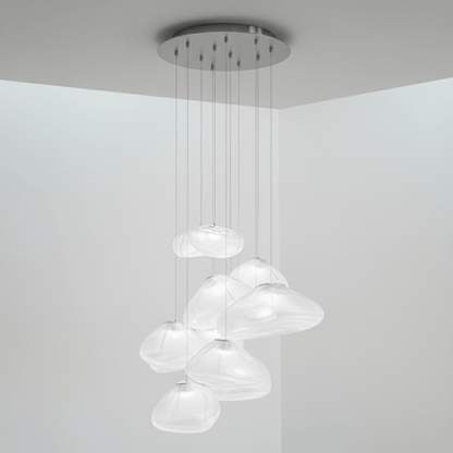Blown Glass Mesh Pendant Light