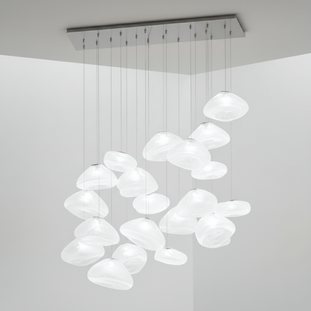 Blown Glass Mesh Pendant Light