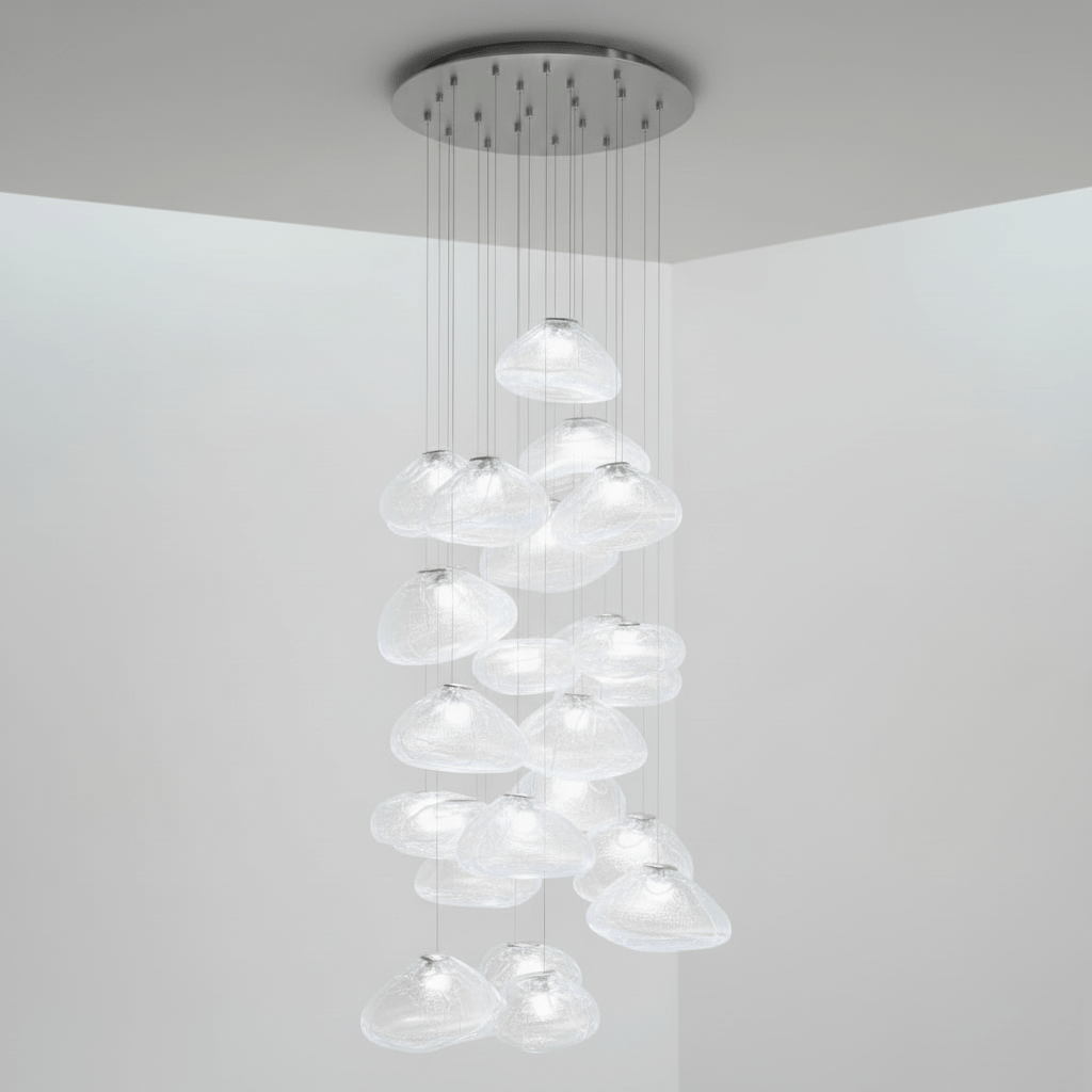 Blown Glass Mesh Pendant Light