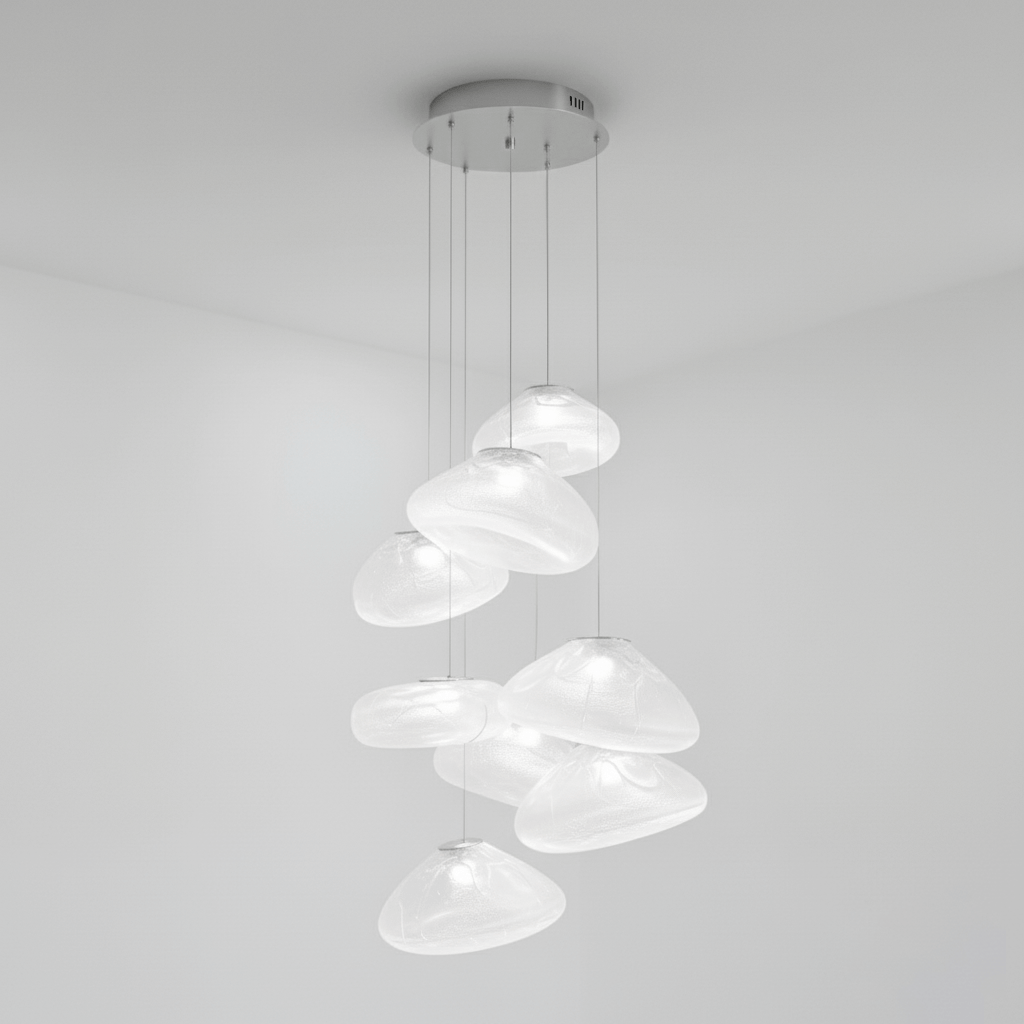 Blown Glass Mesh Pendant Light