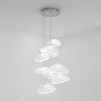 Blown Glass Mesh Pendant Light