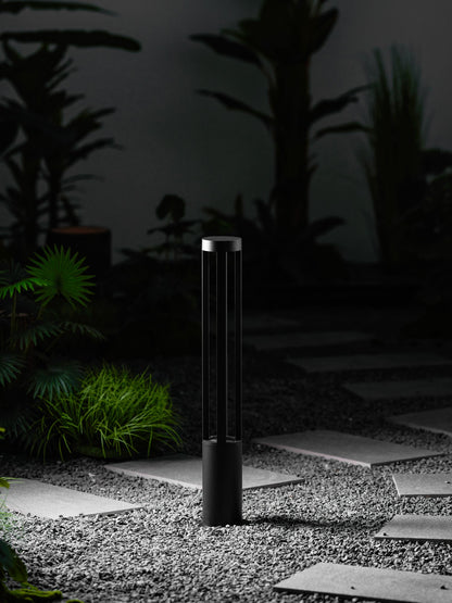Black Cylindrical Garden Outdoor Light