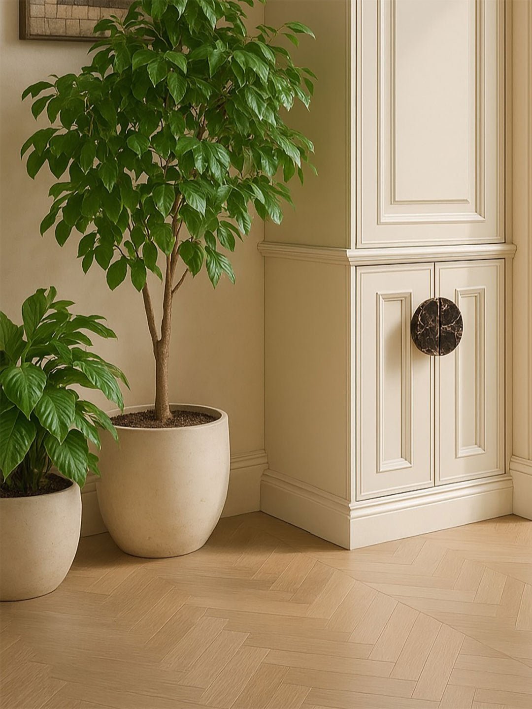 Coffee Marble Door Handle