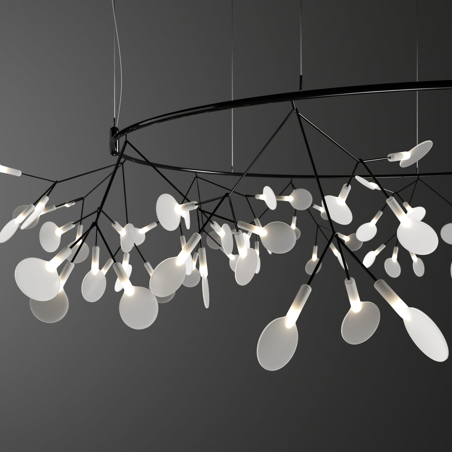 Black Big O Firefly LED Chandelier