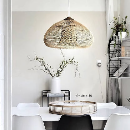 Braided Rattan Swag Pendant Lamp