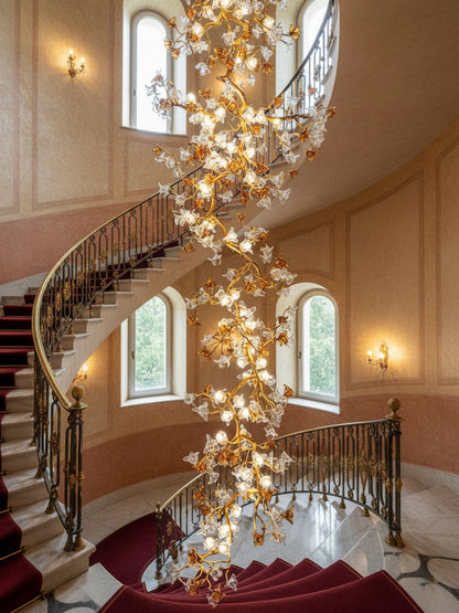 Brass Maple Branch Chandelier