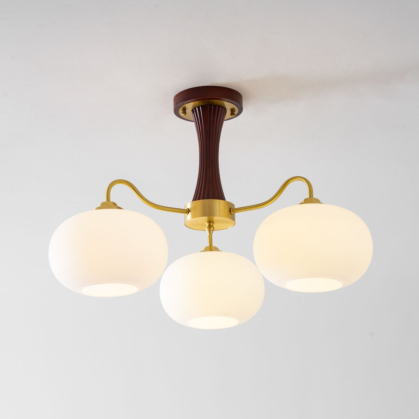 Brass Wooden Persimmon Chandelier