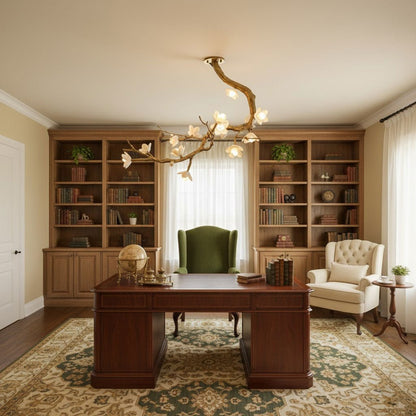 Brass Flower Branch Chandelier