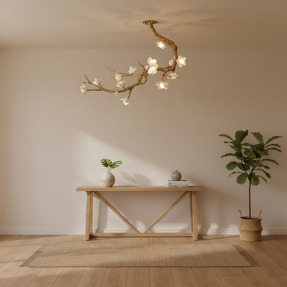 Brass Flower Branch Chandelier