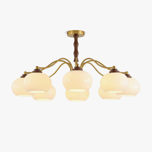 Persimmon Glass Globe Chandelier